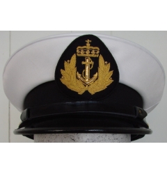 White Uniform Peak Cap for Navy with Plain Visor