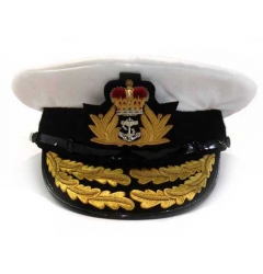 Golden Embroidered Peak Cap Navy